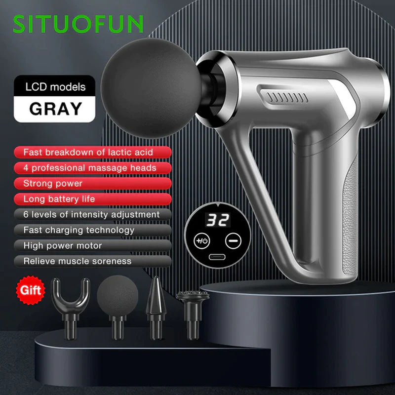 SITUOFUN Professional Electric Massage Gun with 32 Levels for Deep Tissue Relief and Muscle Relaxation