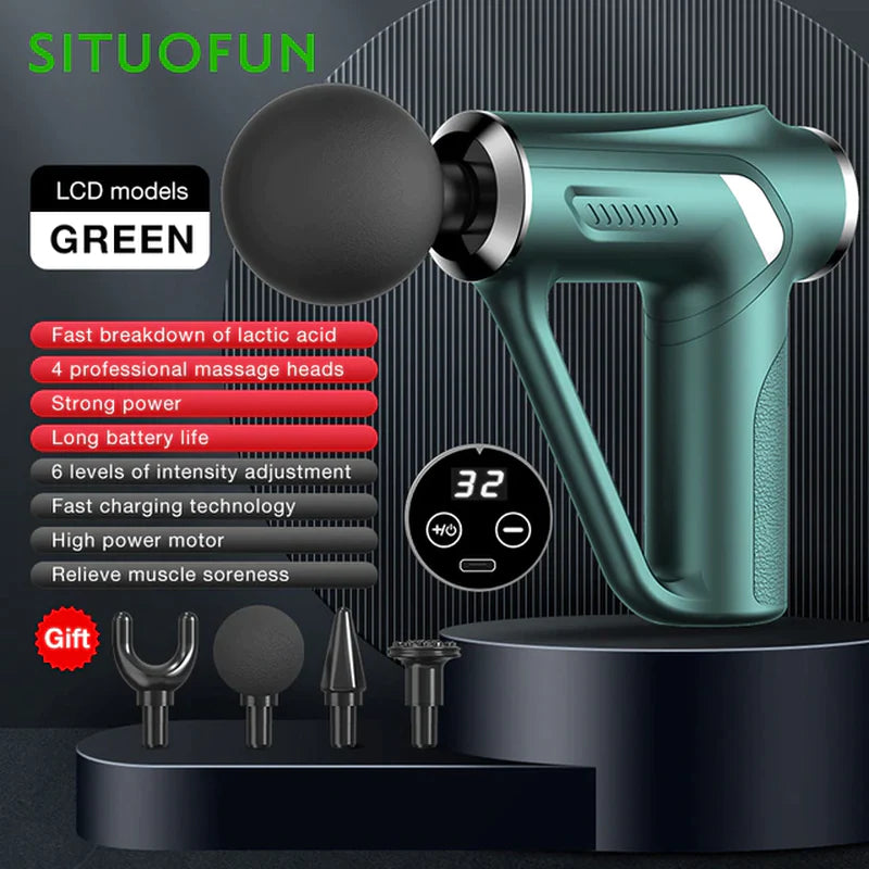 SITUOFUN Professional Electric Massage Gun with 32 Levels for Deep Tissue Relief and Muscle Relaxation