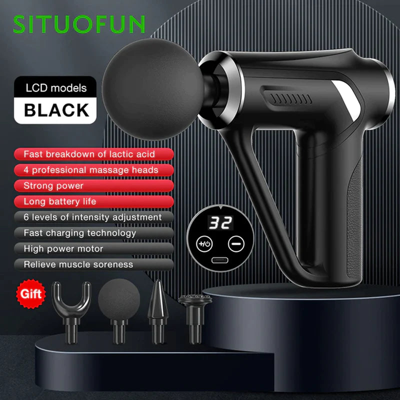 SITUOFUN Professional Electric Massage Gun with 32 Levels for Deep Tissue Relief and Muscle Relaxation