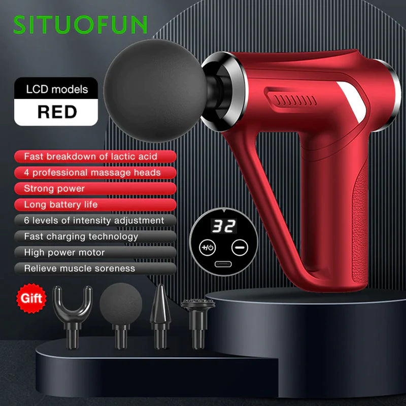 SITUOFUN Professional Electric Massage Gun with 32 Levels for Deep Tissue Relief and Muscle Relaxation